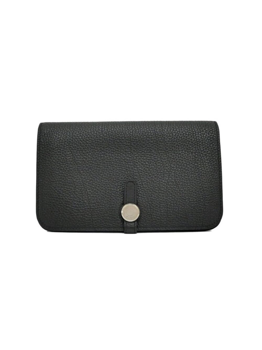 Hermes Dogon Duo Black Silver Togo Wallet
